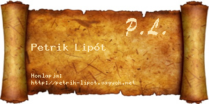 Petrik Lipót névjegykártya